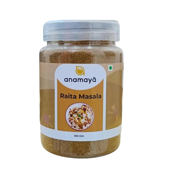 Anamaya Raita Masala Powder | Dahi Bada Masala | Authentic Spice Mix from Prayagraj | Packed in an aesthentic food grade Jar | 100 gms