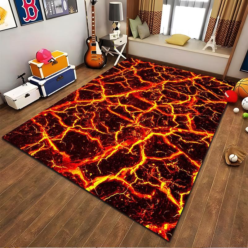 Flame Style Printed Carpet for Home Decor Suitable for Use As an Anti-slip Game Mat for Living Room and Bedroom Sofas