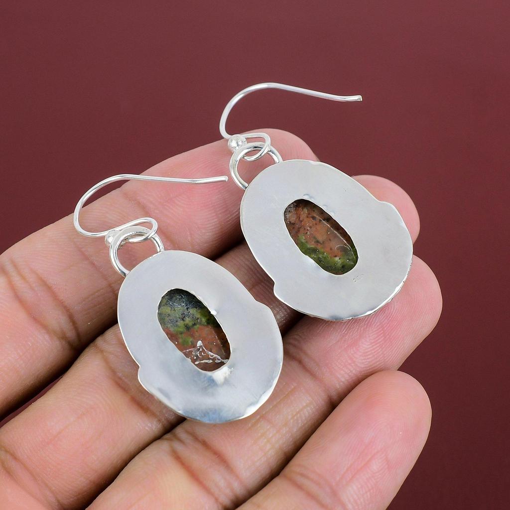 Unakite Earrings Handmade Jewelry Dainty Gemstone Earring 925 Sterling Silver Earring Antique Jewelry Beautiful Dangle Earring Gifts For Her