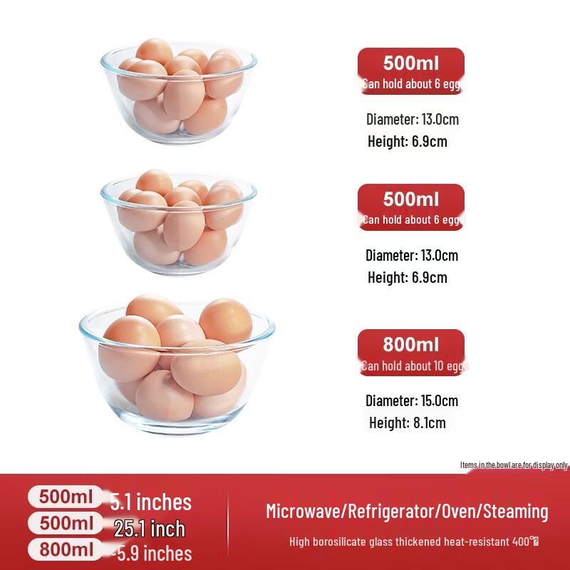 Youde Heat-Resistant Glass Bowl Set