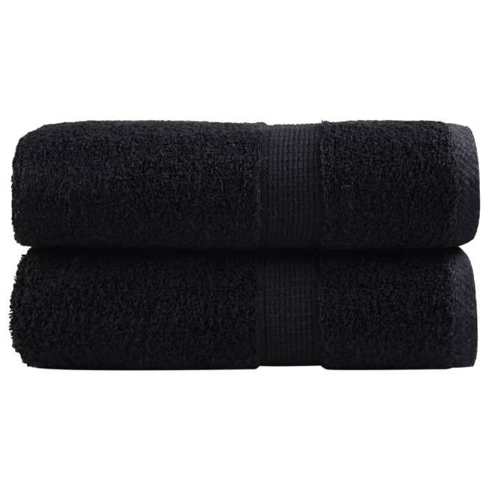 VidaXL Premium Washcloths SOLUND 2 Pieces Black 30 X 30 Cm 600 G/m² 137419