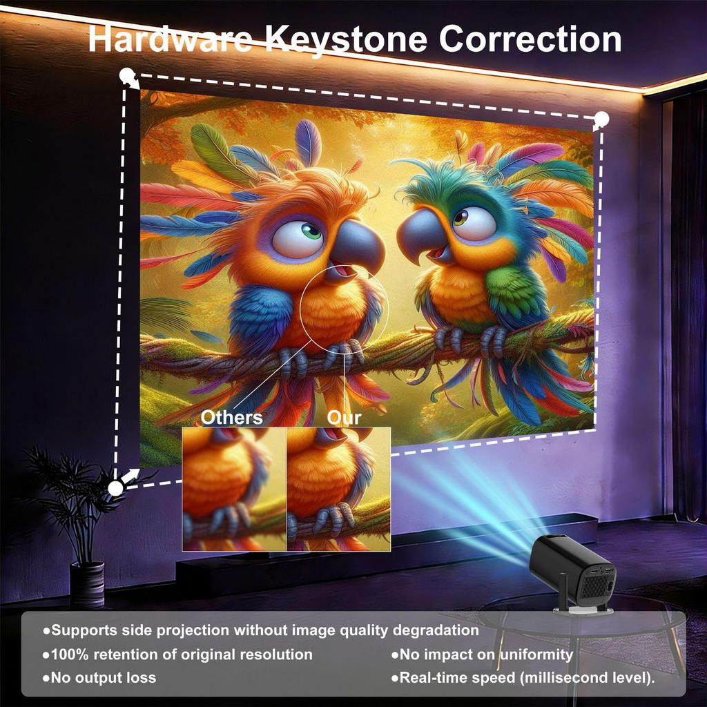U1 Game Console 8K Android Portable Smart HD Projector with WiFi for Outdoor and Home Use
