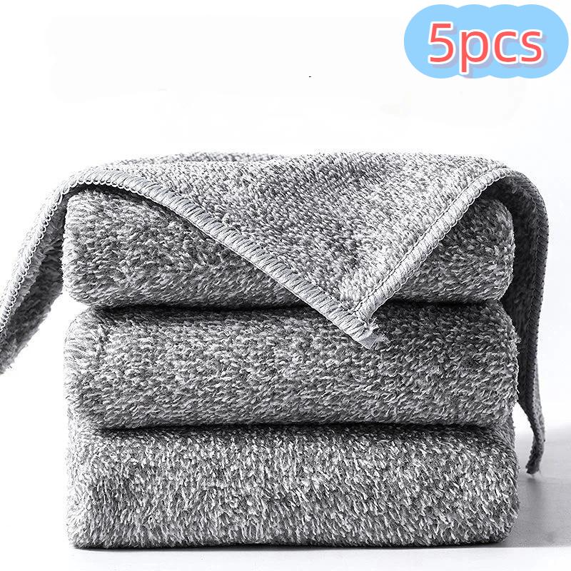 Bamboo charcoal fiber dishwashing towel bamboo fiber dishwashing cloth kitchen cleaning scouring pad absorbent dishwashing cloth dishwashing towel 20x20cm