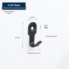 Black Stainless Steel Wall-Mounted Hook for Bathroom, Kitchen, or Door