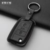 Leather Car Key Case Cover Shell For Vw Volkswagen Golf 7 Mk7 Tiguan Mk2 For Seat Ateca Leon Fr 2 Ibiza For Skoda Octavia Fob