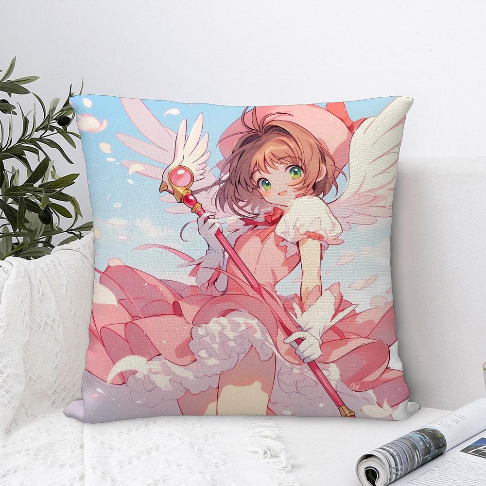 Anime C-Cardcaptor S-Sakura Pillow Case Sofa Decorative Home Double-sided Printing Short Plush Cushion Cover Throw Pillow Cover