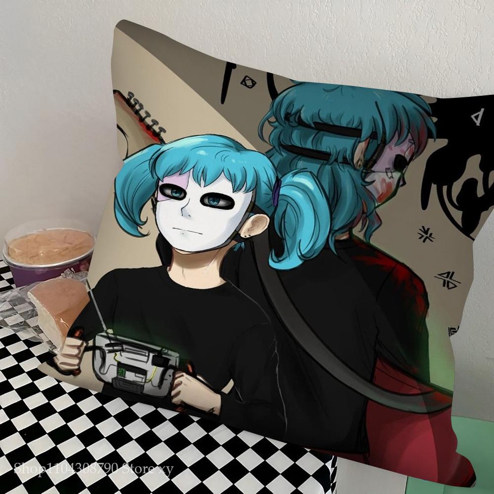 Game Sally Face Pillow Case Square Pillow Bedroom Sofa Leisure Comfort Cushion Car Living Room Home Decoration