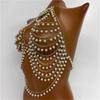 Multi Layer Pearls Beaded Halter Neck Bra Vest for Women Hollowed Chest Chain Body Jewelry Bralette Raves Party Clubwear
