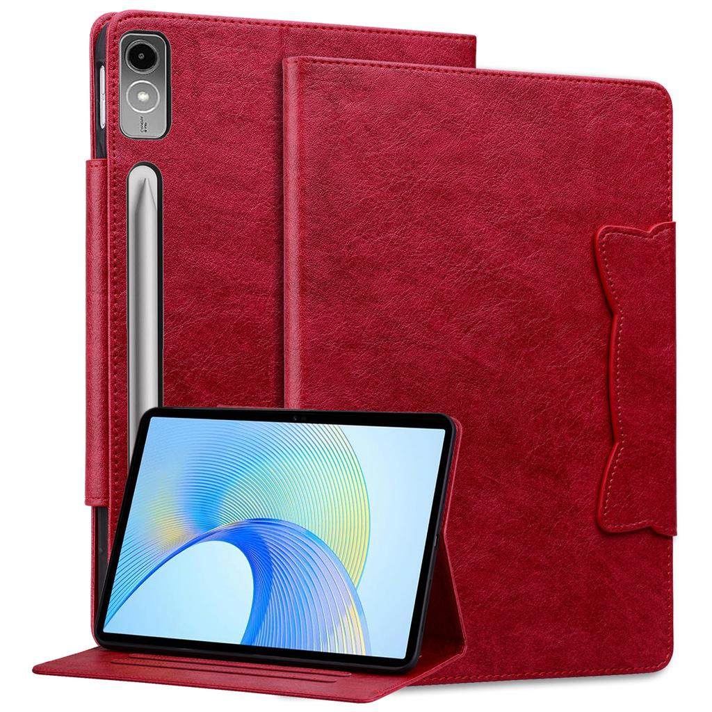 For Lenovo Tab P12 Shockproof Case Magnetic Clasp PU Leather Tablet Cover with Card Slots