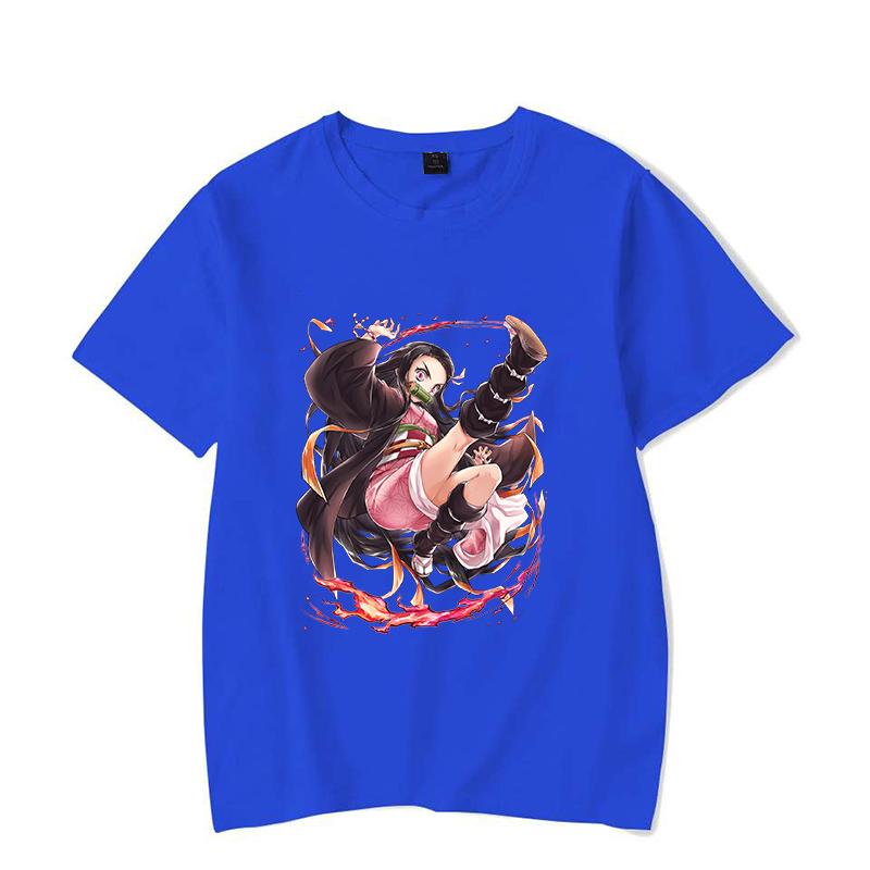 Hot Anime Kamado Nezuko Printing T-shirt Women Unisex Fashion Short Sleeve Street Casual Personality Summer T-shirt
