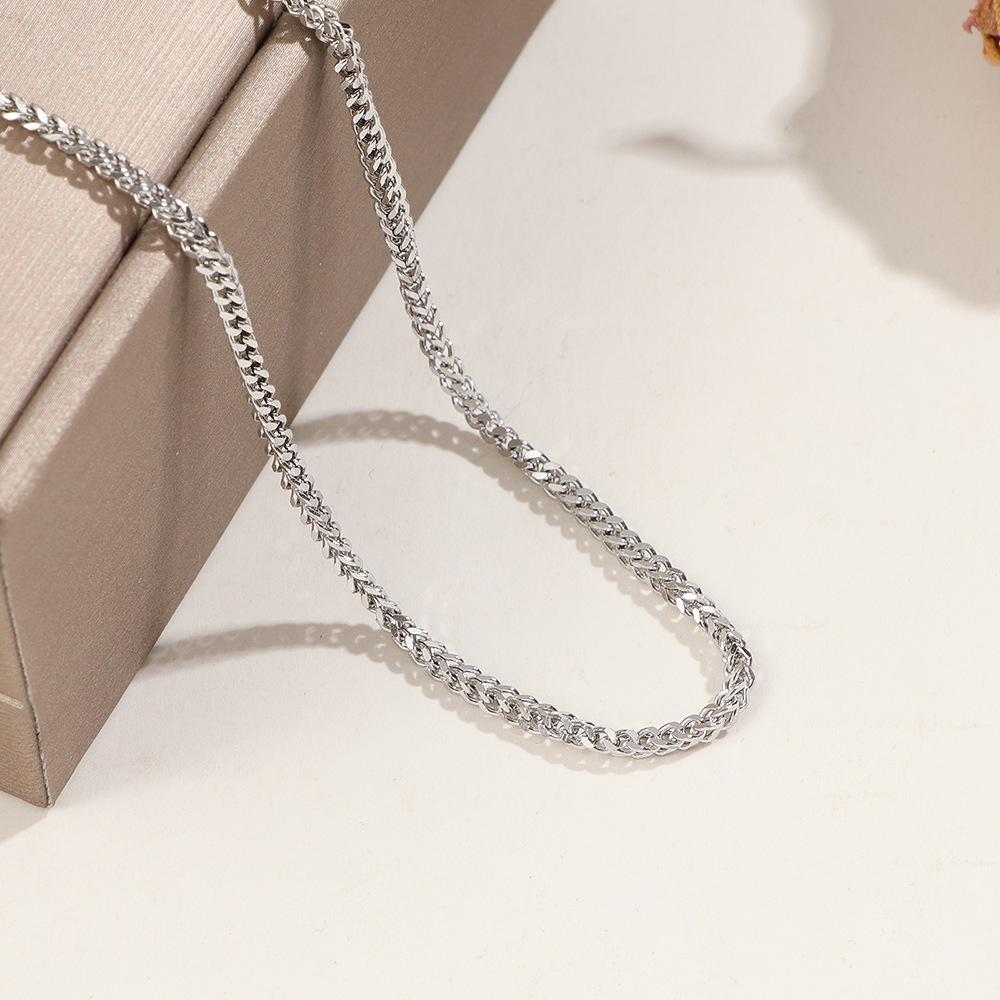 Европейский и американский минималистичный стойкий к выцветанию титановый стальной кулон - Модный легкий люксовый плетеный двусторонний чокер-цепочка