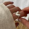 Silver Color Simple Heart Rings for Women Fashion Geometric Vintage Handmade Irregular Love Fingers Ring Sweet OL Jewelry Gifts
