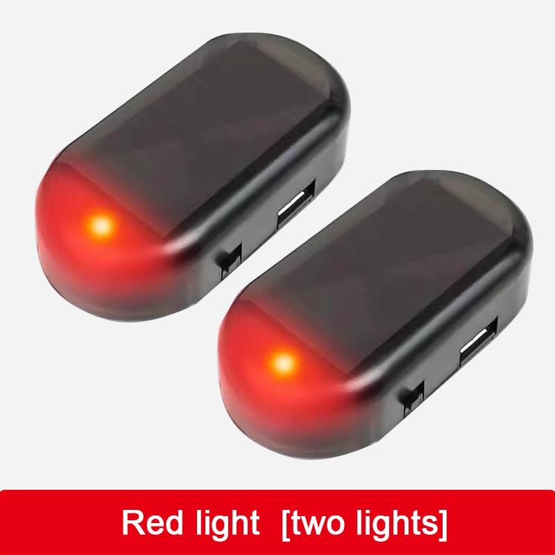 1-2PCS Solar Car Anti-theft Security Light - Wireless Simulated Dummy Alarm LED Flash Warning Light, Auto Anti-theft Accessory