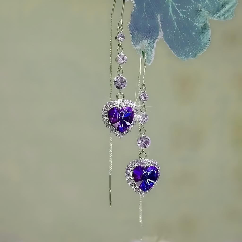Luxury Crystal Zircon Flower Tassel Drop Earrings for Women Exquisite Shiny Zircon Snowflake Long Earring Wedding Party Zircon