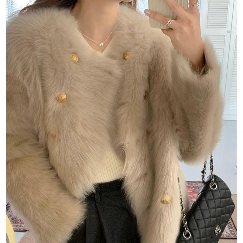 

Женская куртка из искусственного меха, осенне-зимняя, свободная, утолщенная, плюшевая, тока, короткая, с круглым вырезом, хлопковый утолщенный топ L