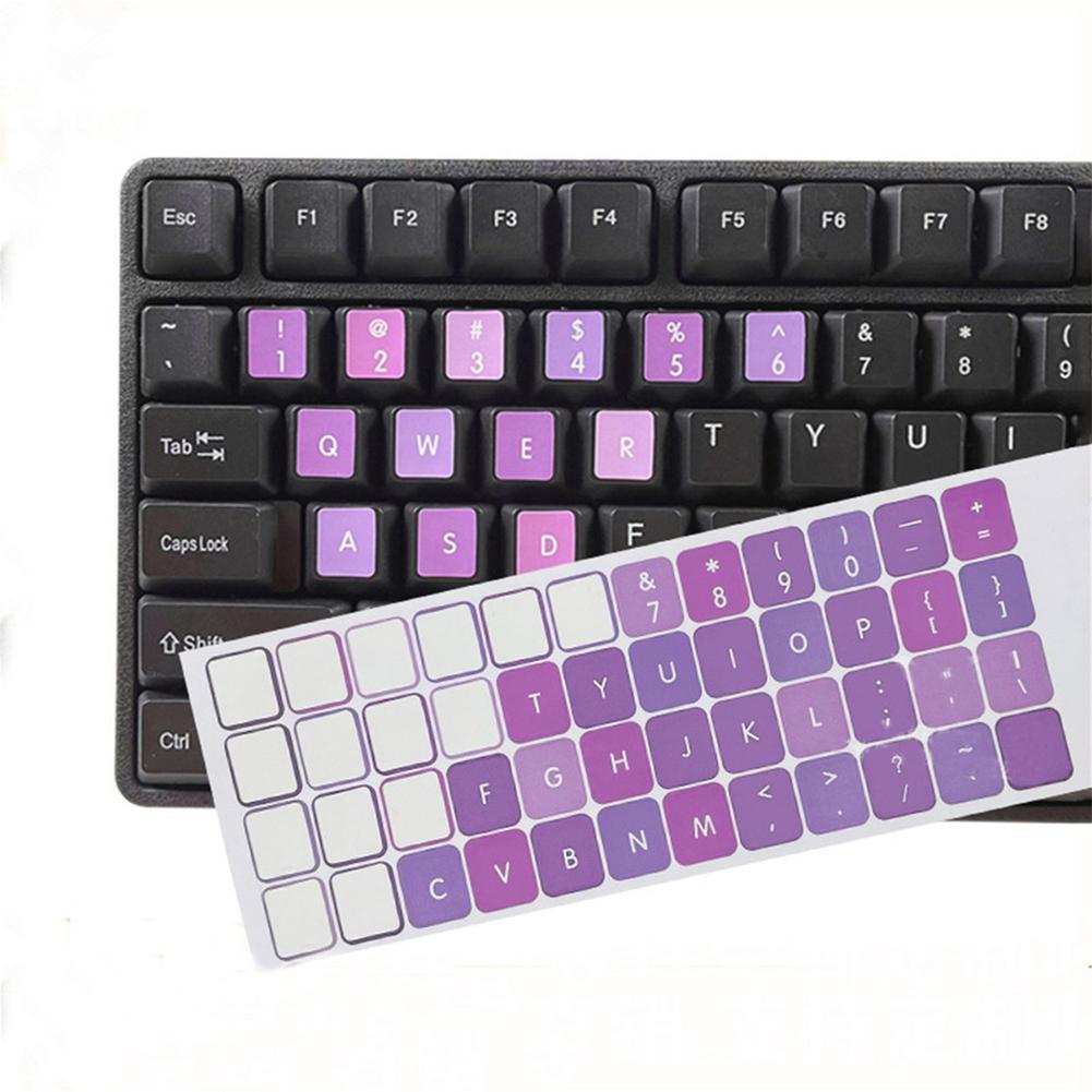 Notebook & Desktop English Keyboard Stickers – purple-Colored Key Stickers, Scratch-Resistant, Dustproof Keyboard Protectors