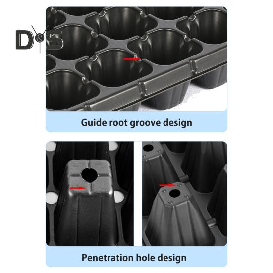 10 Stück Pflanzgefäße für Setzlinge, verdickte Samen, Starter, Keimung, Shuttle-Trageschale, runde Pflanzschale mit Drainagelöchern für
