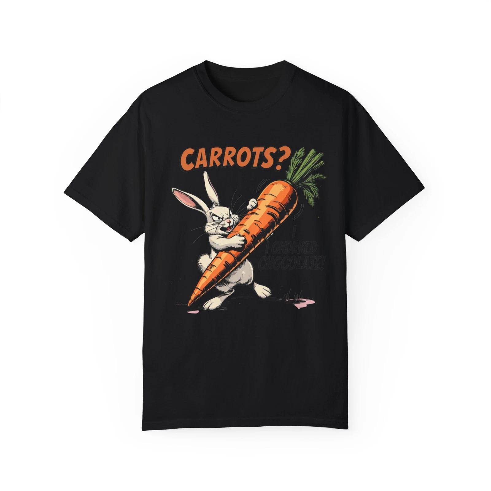 Funny Easter Bunny Carrot Chocolate Lover Unisex T-Shirt for Easter, Cute Gift 3XL