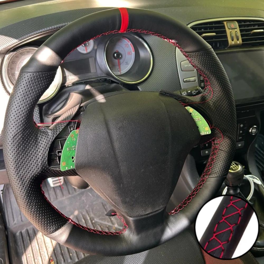 Hand Stitched Perforated Non-slip Artificial Leather Steering Wheel Cover For Fiat Punto Bravo Linea Qubo Doblo Grande Punto
