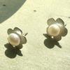 SUZURAN Uneven Silver Earring_pearl Daisy