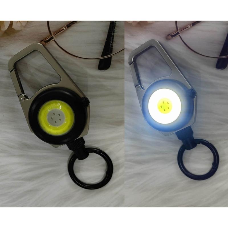 USB Rechargeable Keychain Flashlight Portable LED Work Light Mini Pocket KeyRing LED Flashlight for Emergencies Lighting