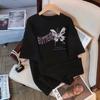 Butterfly Printed Cotton Short-sleeved T-shirt Women's Summer New Design Sense Fashionable Versatile Large-size Half-sleeved Top