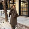 Зимнее шерстяное пальто женское высокого класса модное повседневное пальто свободного фасона