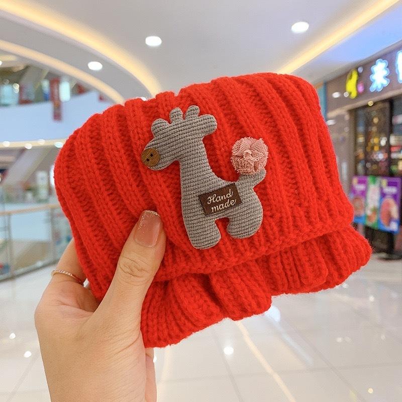 New Baby Knitted Scarf Cartoon Wool Giraffe Ruffle Neck Warmer Girls Kids Accessories Collar Circle Outdoor Winter Warm Scarves