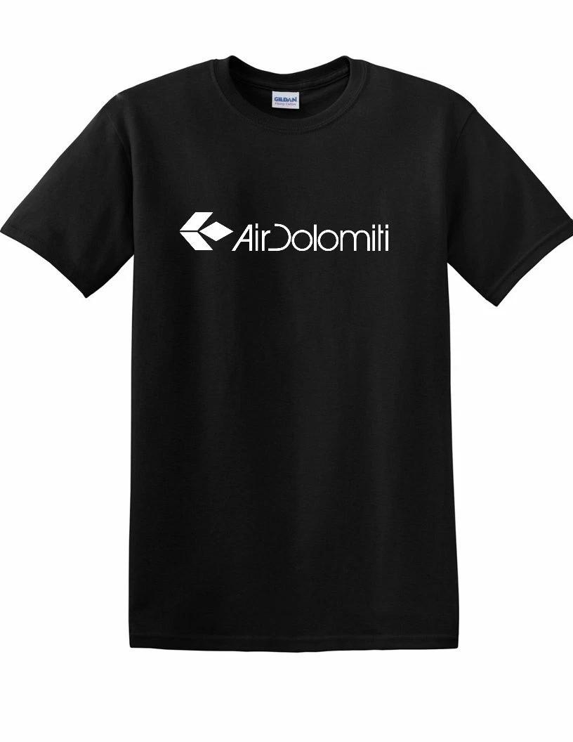 Air Dolomiti Retro Logo Italian Airline Tee Shirt White Black Cotton T-Shirt XL