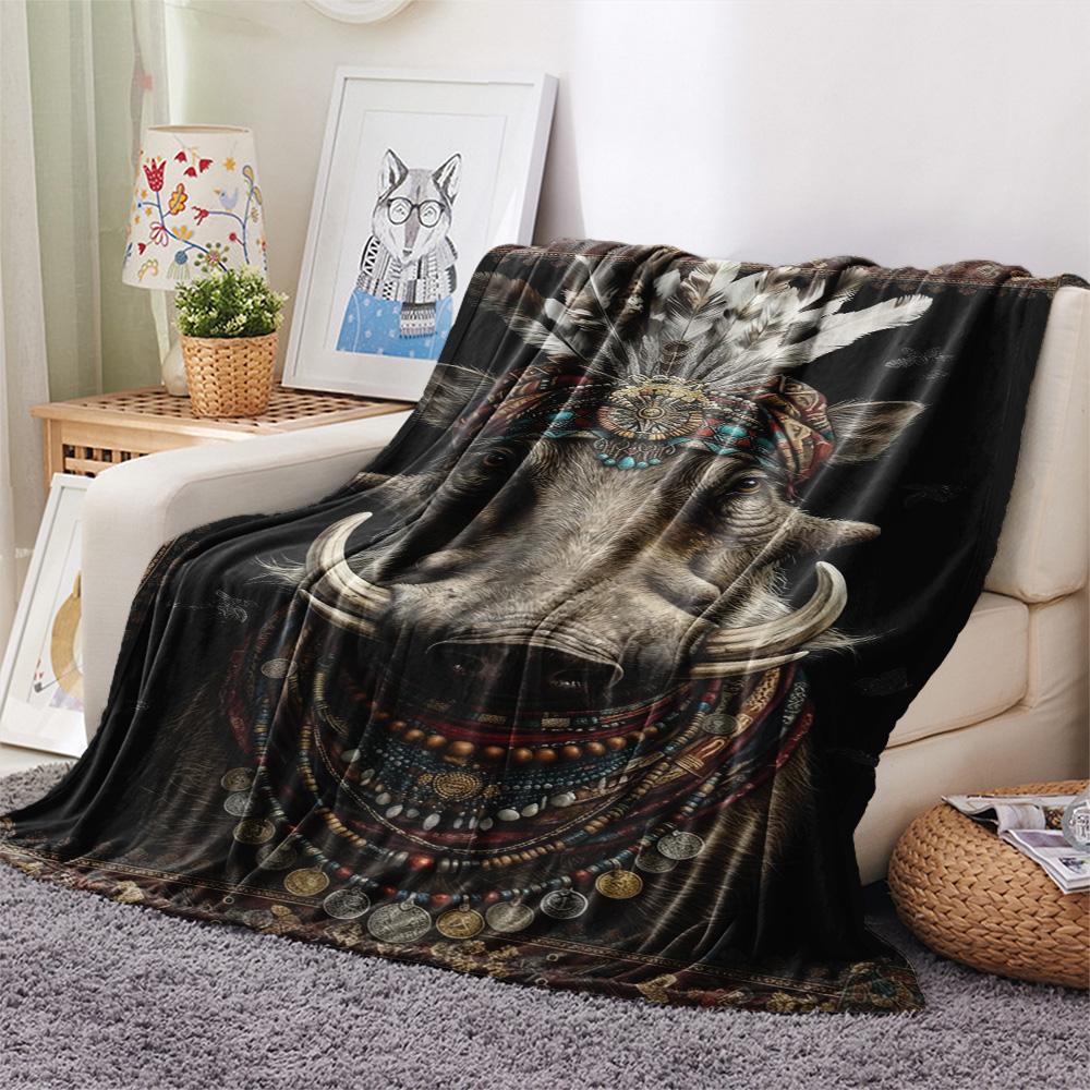 1PC Structural composition Print FlAannel Blanket, High quality Comfortable for All Seasons, Home Decor, Warmth and Comfort