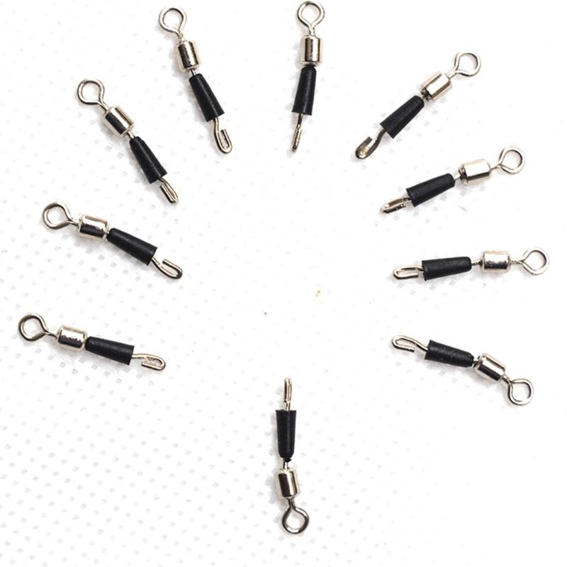 50Pcs High Strength Rolling Balls Bearing Snap Fishing Barrels Swivels Lures Connector Clip for Saltwater & Freshwater