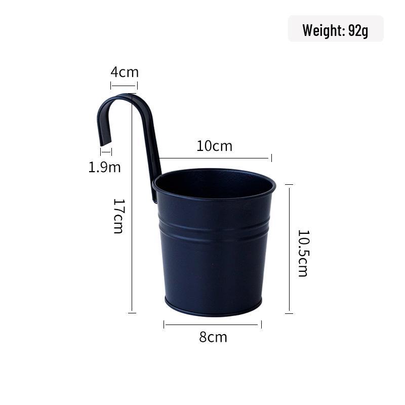 Compact Wrought Iron Hanging Planter for Indoor/Outdoor Use