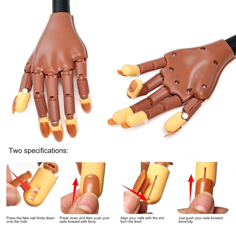 Detachable Nail Training Hand Model Magnetic Base Realistic Manicure Practice Tool Compact ABS