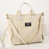 Tote Canvas Bag Thickened Multi-Pocket Japanese Leisure Student Computer Simple Portable Shoulder Crossbody School Bag Satchel