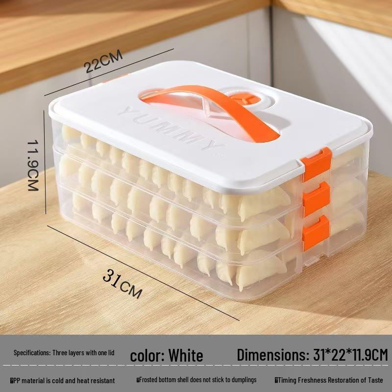 Thick Plastic Dumpling Storage Box for Freezer and Home Use – Food Grade and Fresh Keeping