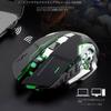 Univerzální herní kancelářská bezdrátová myš Super DPI s 6 barevnými dýchacími světly, 2,4G myš, lehká, dobíjecí, 3rychlostně nastavitelná, tichá, klávesy, (Černá)