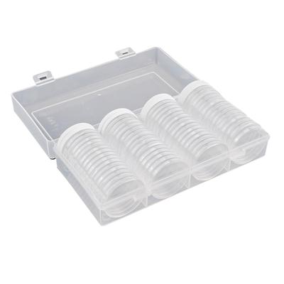 Collector Coin Storage Box with 60 Coin Capsules and Adjustable Foam Liner Fits Multiple Sizes Coin Capsule Holders