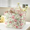 high qualityCharming Floral Fabric Storage Bins with Handles - Portable, Multi-Compartment Organizer for Clothes, Underwear & Accessories - Ideal for