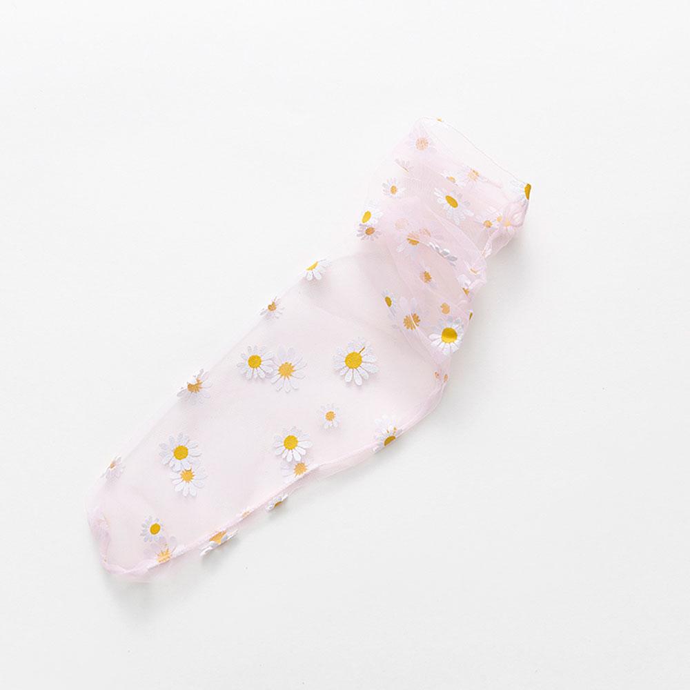 Femmes Transparent Stockings Sexy Harajuku Mesh Socks Frilly Chiffon Daisy Lace Socks Women