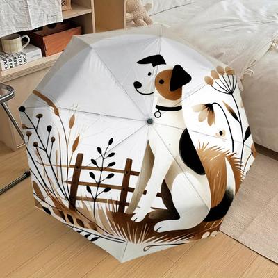 1pc Dog Field Pattern Umbrella Design Automatic Opening and Closing Umbrella, High-quality Travel Umbrella, Lightweight and Portable, -1002114