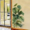 Personalized Tropical Green Plant Leaves Bathroom and Toilet Decoration and Beautification Wall Stickers