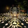 Outdoor Solar Lights Iron Garden Sun Face Projection Landscape Lamp Moon Star Floodlight
