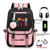 Anime Peripheral Spells Back to War Backpack Student School Bag Men's and Women's Fashion Backpack Travel Bag USB Computer Bag