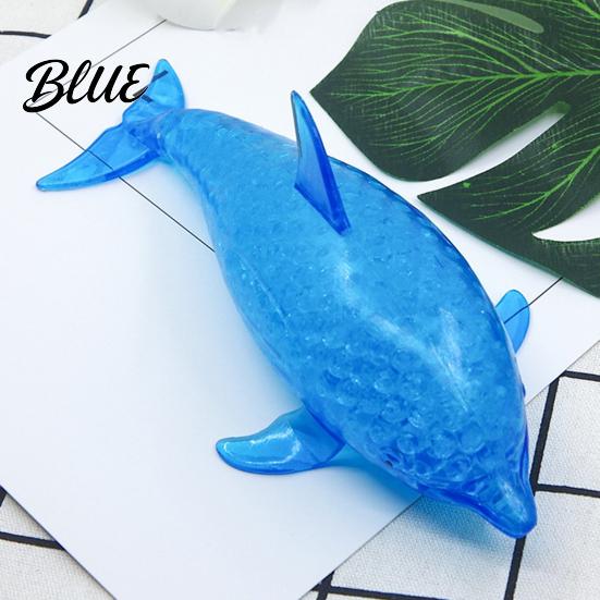 Shark Stress Toy Bead-Filled Squeeze Relief Blue Dolphin Sensory Kids Reliever Soft Ball Simulation Sea Animal Pinch Fidget Relaxation Hand