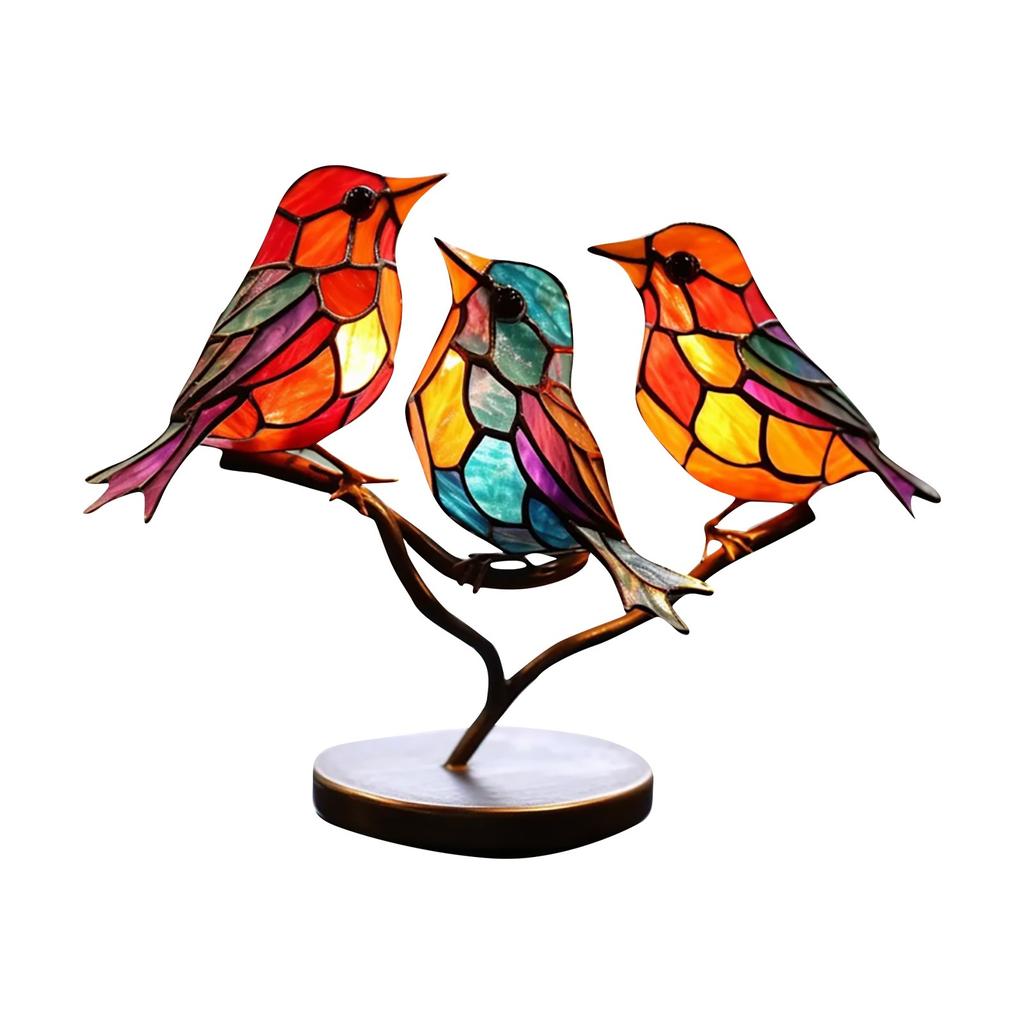 Bird Home Ornament Glass Color Handicraft Handmade Creative Gift Ornament Metal Ornament