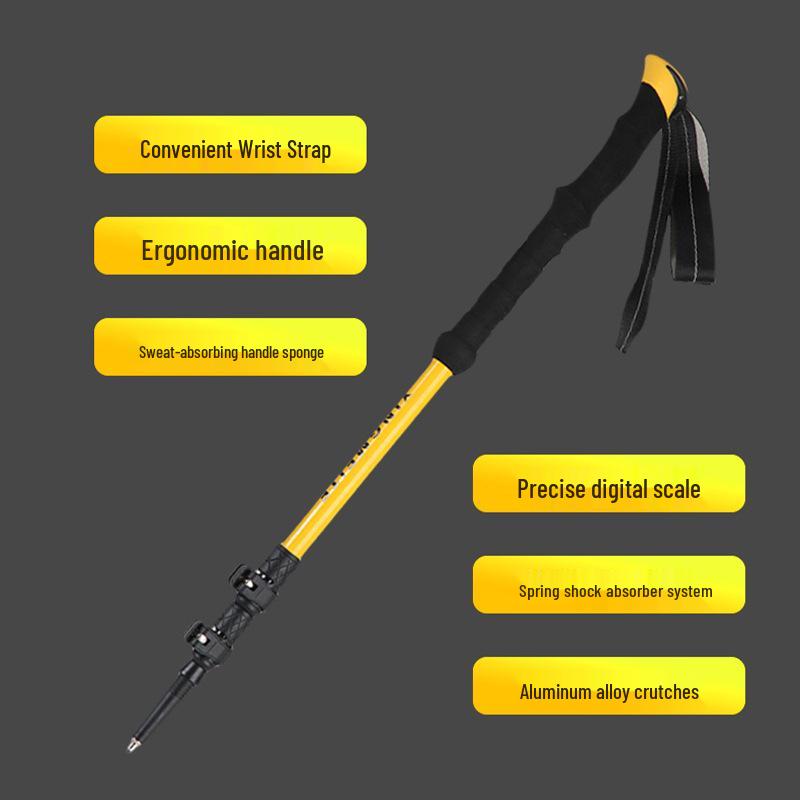 Ultra-light Telescopic Aluminum Trekking Pole - Foldable, Portable, and Perfect for Hiking and Climbing