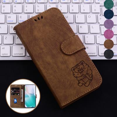 Custodia in Pelle Tigre Retro Adorabile Per Realme GT6 Realme C61 C67 C55 C53 C63 C31 C33 Supporto Portafoglio Scomparti per Carte Copertura a Libro Per Narzo N55 N53 50A Fondina