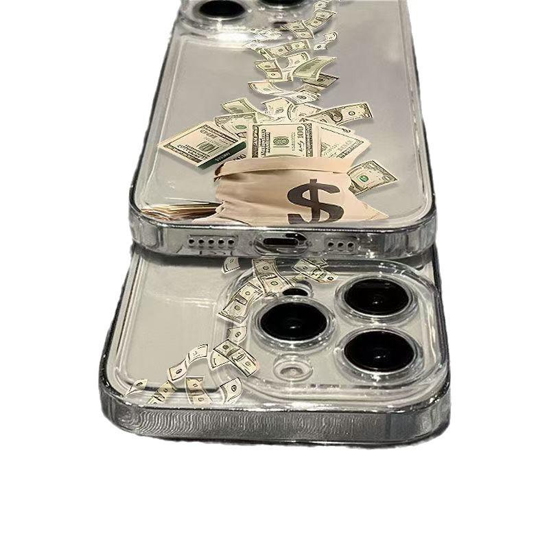 Custodia per iPhone Stile Euro-Americano con Gocce di Denaro - Compatibile con iPhone 11/12/13/14/15/Pro/Pro Max, Design Antiurto