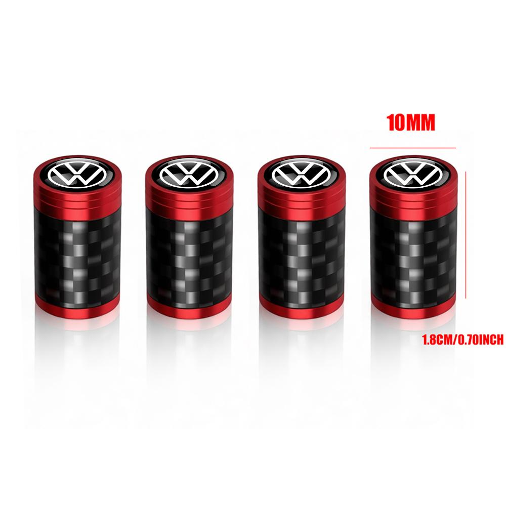 4Pcs Metal Carbon Fibe Wheel Tire Valve Dust Caps Auto Decor for Volkswagen VW Golf 4 5 6 7 Bora CC MK7 Beetle Touran Tiguan GTI zr7