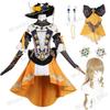 Navia Cosplay Costume Wig Long Hair With Hat Stockings Full Set Impact Fontaine Women Party Costumes Dress